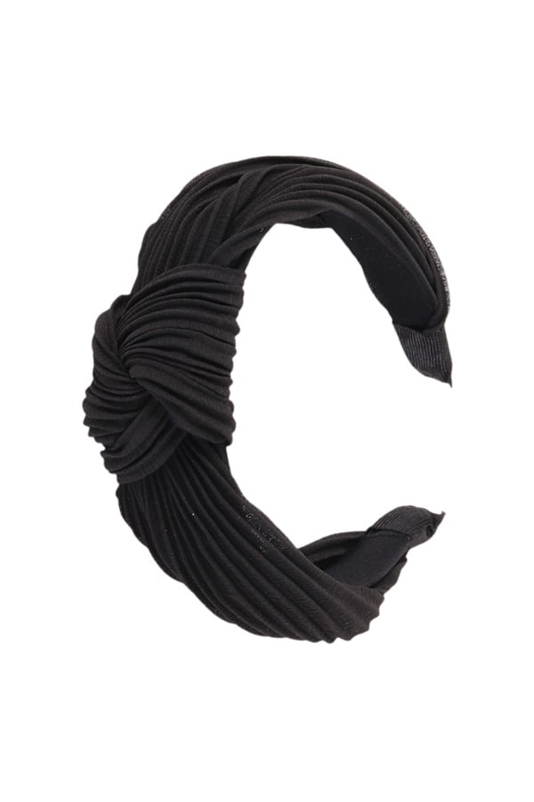 hahai accessoriesKadın Pileli Kumaş Siyah Renk Düğümlü Geniş Vintage Taç