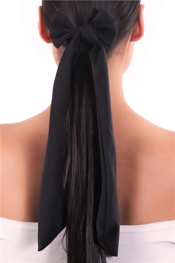 hahai accessoriesKadın Uzun Kurdele Model Siyah Scrunchie Toka