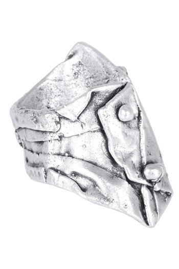 LabalabaErkek Antik Gümüş Kaplama Ayarlanabilir Kalkan Yüzük
