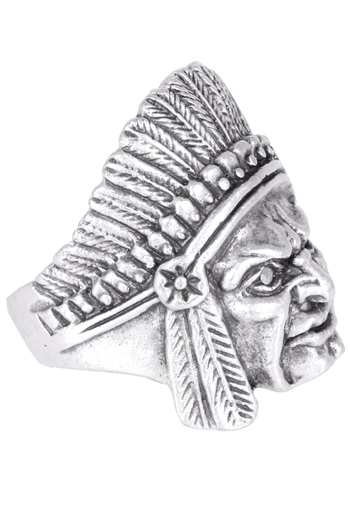 LabalabaErkek Antik Gümüş Kaplama Ayarlanabilir Kızılderili Yüzük