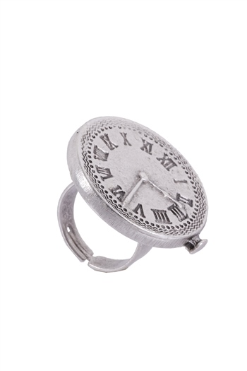 Kadın Antik Gümüş Kaplama Ayarlanabilir Saat Yüzük