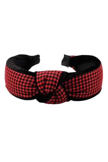 hahai accessoriesKadın Geniş Band Pötikareli Düğümlü Kırmızı&Siyah Taç