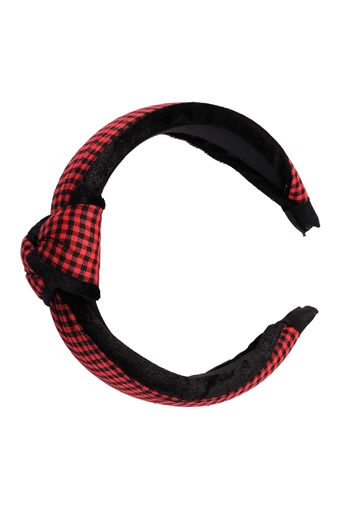 hahai accessoriesKadın Geniş Band Pötikareli Düğümlü Kırmızı&Siyah Taç