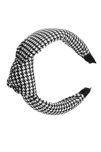 hahai accessoriesKadın Geniş Band Siyah&Beyaz Renk Pötikareli Düğümlü Taç