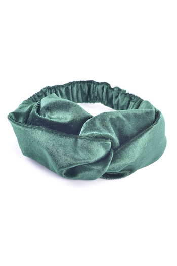 hahai accessoriesKadın Lastikli Yeşil Renk Kadife Düğümlü Saç Bandı