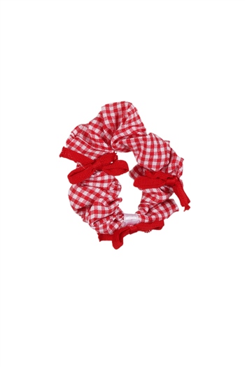 hahai accessoriesKadın Pötikareli Kırmızı & Beyaz Scrunchie Toka