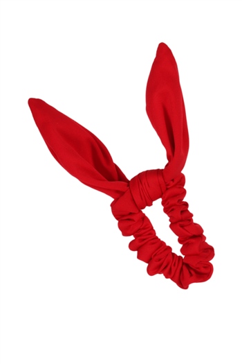 hahai accessoriesKadın Tavşan Kulağı Kırmızı Scrunchie Toka