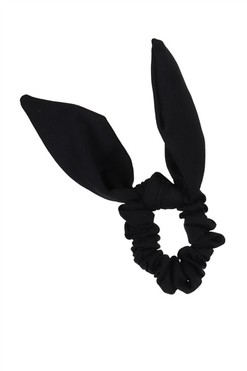 hahai accessoriesKadın Tavşan Kulağı Siyah Scrunchie Toka