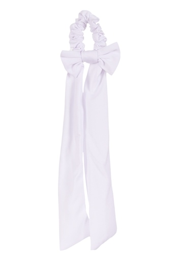 hahai accessoriesKadın Uzun Kurdele Model Beyaz Scrunchie Toka