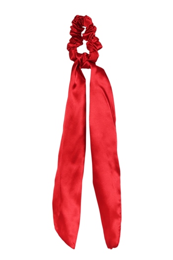 hahai accessoriesKadın Uzun Kurdele Model Saten Kırmızı Scrunchie Toka